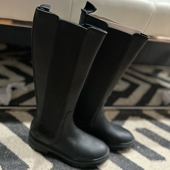 NEW NIB Timberland Women Sz 7 black Full Grain Leather Cortina Valley Tall Boot - Picture 4 of 10